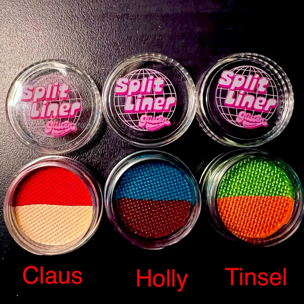 Glisten Cosmetics Split Eyeliners Set of 3. 6 colors.
